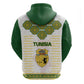 Tunisia Flag Zip Hoodie with National Crest and Emblem