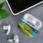 Rwanda Independence Day AirPods Case Tribal Geometric Pattern - National Coat Of Arms And Sunburst