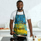 Rwanda Independence Day Apron Tribal Geometric Pattern - National Coat Of Arms And Sunburst