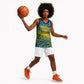 Rwanda Independence Day Basketball Jersey Tribal Geometric Pattern - National Coat Of Arms And Sunburst