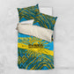 Rwanda Independence Day Bedding Set Tribal Geometric Pattern - National Coat Of Arms And Sunburst