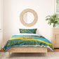 Rwanda Independence Day Bedding Set Tribal Geometric Pattern - National Coat Of Arms And Sunburst
