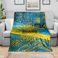 Rwanda Independence Day Blanket Tribal Geometric Pattern - National Coat Of Arms And Sunburst