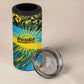 Rwanda Independence Day 4 in 1 Can Cooler Tumbler Tribal Geometric Pattern - National Coat Of Arms And Sunburst