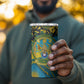 Rwanda Independence Day 4 in 1 Can Cooler Tumbler Tribal Geometric Pattern - National Coat Of Arms And Sunburst