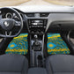 Rwanda Independence Day Car Mats Tribal Geometric Pattern - National Coat Of Arms And Sunburst
