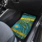 Rwanda Independence Day Car Mats Tribal Geometric Pattern - National Coat Of Arms And Sunburst