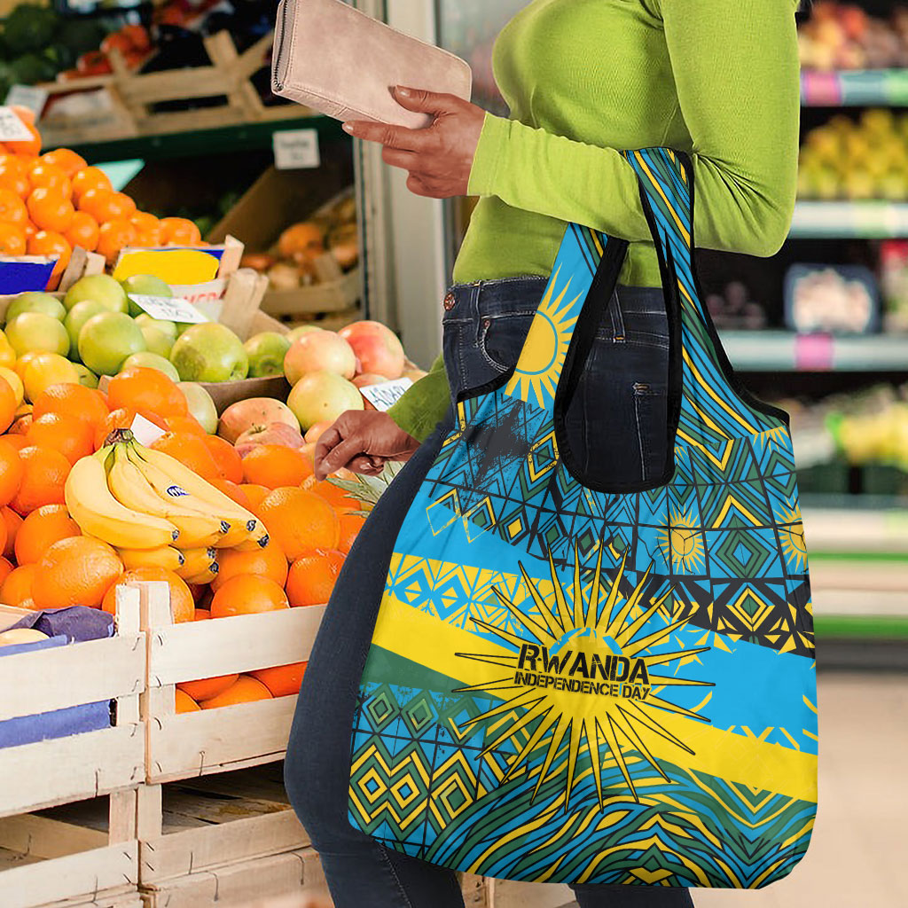 Bag Rwanda Log Rwanda Independence Day Grocery Bag Tribal Geometric Pattern - National ...