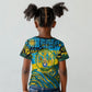 Rwanda Independence Day Kid T shirt Tribal Geometric Pattern - National Coat Of Arms And Sunburst