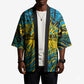 Rwanda Independence Day Kimono Tribal Geometric Pattern - National Coat Of Arms And Sunburst