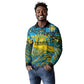 Rwanda Independence Day Long Sleeve Polo Shirt Tribal Geometric Pattern - National Coat Of Arms And Sunburst