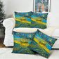 Rwanda Independence Day Pillow Cover Tribal Geometric Pattern - National Coat Of Arms And Sunburst