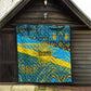 Rwanda Independence Day Quilt Tribal Geometric Pattern - National Coat Of Arms And Sunburst