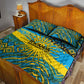 Rwanda Independence Day Quilt Bed Set Tribal Geometric Pattern - National Coat Of Arms And Sunburst