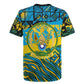 Rwanda Independence Day Rugby Jersey Tribal Geometric Pattern - National Coat Of Arms And Sunburst