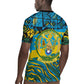 Rwanda Independence Day Rugby Jersey Tribal Geometric Pattern - National Coat Of Arms And Sunburst