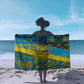 Rwanda Independence Day Sarong Tribal Geometric Pattern - National Coat Of Arms And Sunburst