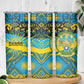 Rwanda Independence Day Skinny Tumbler Tribal Geometric Pattern - National Coat Of Arms And Sunburst