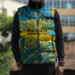 Rwanda Independence Day Sleeveless Puffer Jacket Tribal Geometric Pattern - National Coat Of Arms And Sunburst