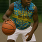 Rwanda Independence Day Sleeveless Zip Hoodie Tribal Geometric Pattern - National Coat Of Arms And Sunburst