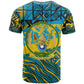 Rwanda Independence Day T shirt Tribal Geometric Pattern - National Coat Of Arms And Sunburst
