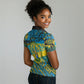 Rwanda Independence Day Women Polo Shirt Tribal Geometric Pattern - National Coat Of Arms And Sunburst