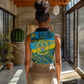 Rwanda Independence Day Women Sleeveless Polo Shirt Tribal Geometric Pattern - National Coat Of Arms And Sunburst