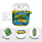 Rwanda Independence Day AirPods Case Distressed Grunge Flag Design - Broken Chains And 1962 Graphic