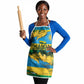 Rwanda Independence Day Apron Distressed Grunge Flag Design - Broken Chains And 1962 Graphic