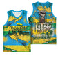 Rwanda Independence Day Basketball Jersey Distressed Grunge Flag Design - Broken Chains And 1962 Graphic