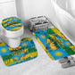 Rwanda Independence Day Bathroom Set Distressed Grunge Flag Design - Broken Chains And 1962 Graphic