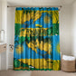 Rwanda Independence Day Bathroom Set Distressed Grunge Flag Design - Broken Chains And 1962 Graphic