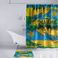 Rwanda Independence Day Bathroom Set Distressed Grunge Flag Design - Broken Chains And 1962 Graphic
