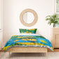 Rwanda Independence Day Bedding Set Distressed Grunge Flag Design - Broken Chains And 1962 Graphic