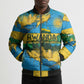 Rwanda Independence Day Bomber Puffer Jacket Distressed Grunge Flag Design - Broken Chains And 1962 Graphic