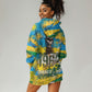 Rwanda Independence Day Hoodie Dress Distressed Grunge Flag Design - Broken Chains And 1962 Graphic