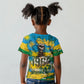 Rwanda Independence Day Kid T shirt Distressed Grunge Flag Design - Broken Chains And 1962 Graphic
