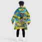 Rwanda Independence Day Kid Wearable Blanket Hoodie Distressed Grunge Flag Design - Broken Chains And 1962 Graphic