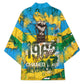 Rwanda Independence Day Kimono Distressed Grunge Flag Design - Broken Chains And 1962 Graphic