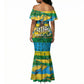 Rwanda Independence Day Mermaid Dress Distressed Grunge Flag Design - Broken Chains And 1962 Graphic