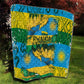 Rwanda Independence Day Quilt Distressed Grunge Flag Design - Broken Chains And 1962 Graphic