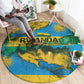 Rwanda Independence Day Round Carpet Distressed Grunge Flag Design - Broken Chains And 1962 Graphic