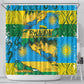 Rwanda Independence Day Shower Curtain Distressed Grunge Flag Design - Broken Chains And 1962 Graphic