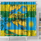 Rwanda Independence Day Shower Curtain Distressed Grunge Flag Design - Broken Chains And 1962 Graphic