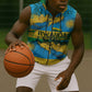 Rwanda Independence Day Sleeveless Zip Hoodie Distressed Grunge Flag Design - Broken Chains And 1962 Graphic