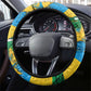 Rwanda Independence Day Steering Wheel Cover Distressed Grunge Flag Design - Broken Chains And 1962 Graphic