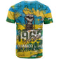 Rwanda Independence Day T shirt Distressed Grunge Flag Design - Broken Chains And 1962 Graphic