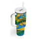 Rwanda Independence Day Tumbler With Handle Distressed Grunge Flag Design - Broken Chains And 1962 Graphic
