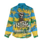 Rwanda Independence Day Women Casual Shirt Distressed Grunge Flag Design - Broken Chains And 1962 Graphic
