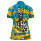 Rwanda Independence Day Women Polo Shirt Distressed Grunge Flag Design - Broken Chains And 1962 Graphic